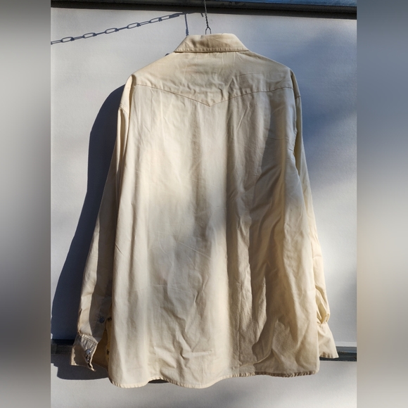 Mens cream pearl snap button down - Picture 2 of 5